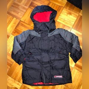 Black and Gray Puffer winter Jacket with Hood